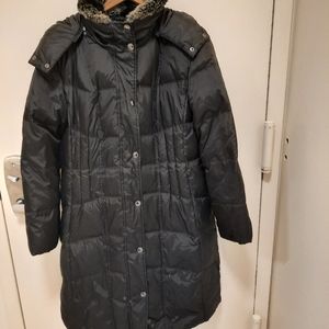 London Fog XL Black full length winter coat